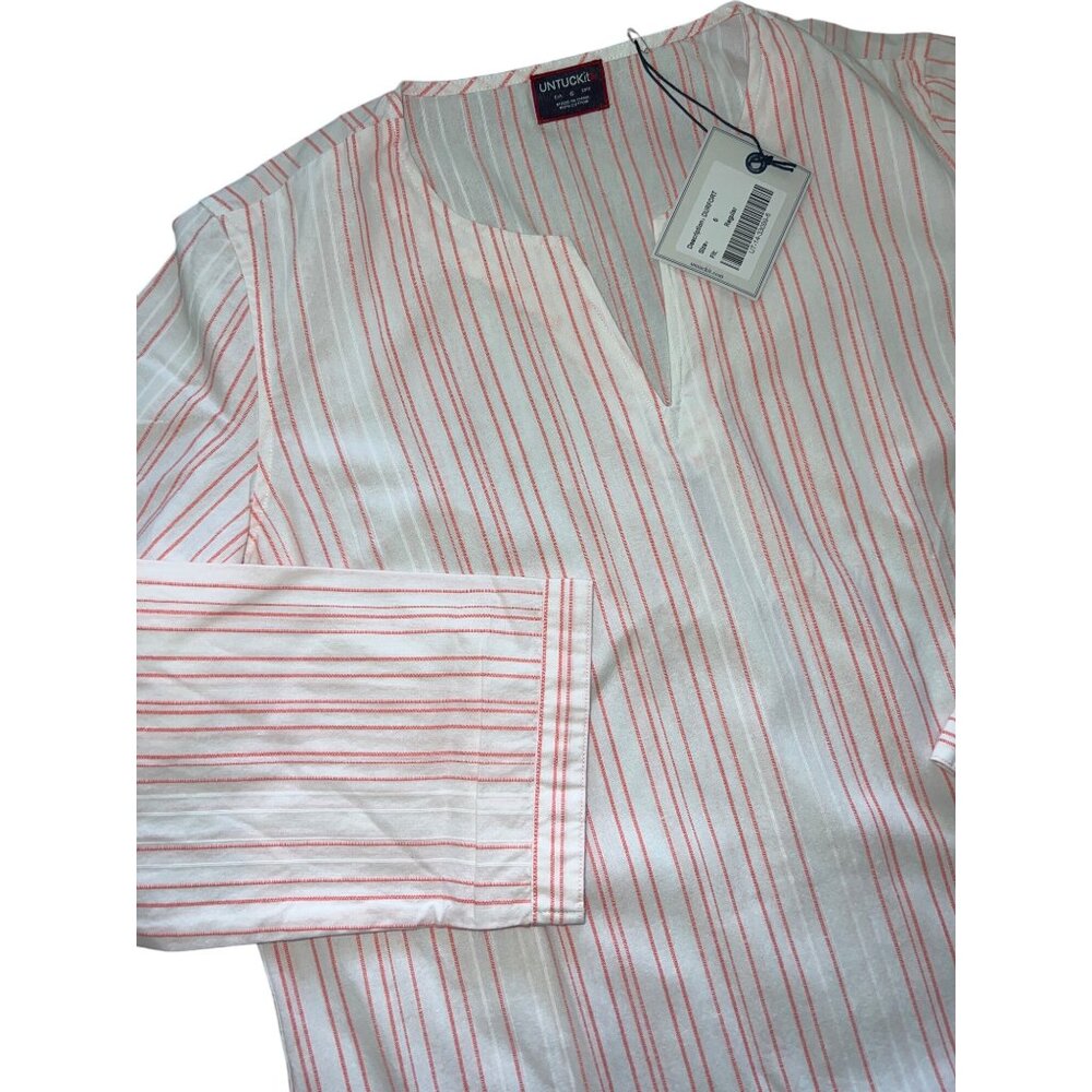 NWT women's‎ UNTUCKit Durfort tunic size 6 white orange